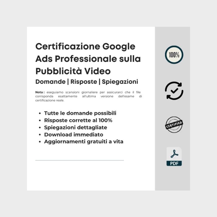 Immagine che mostra i titoli delle copertine degli ebook Risposte: Certificazione Google Ads Professionale sulla Pubblicità Video [Aggiornato]